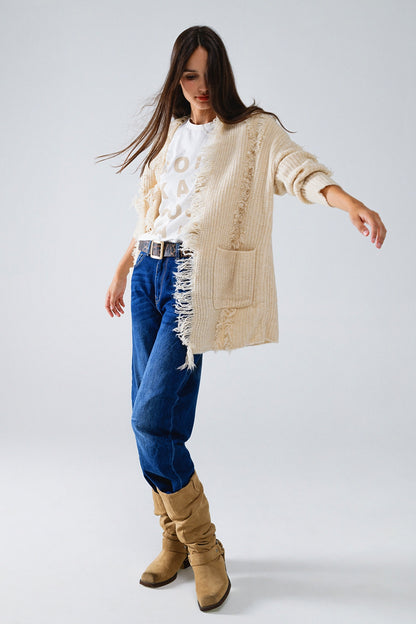 Rebeca Boho Crudo Con Bolsillos Delanteros