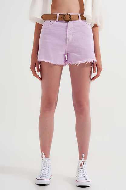 Shorts vaqueros lila de corte holgado estilo tomboy