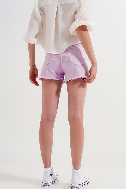 Shorts vaqueros lila de corte holgado estilo tomboy