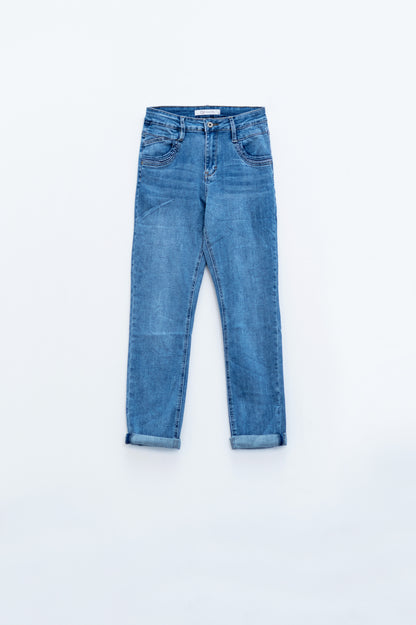 Skinny Jeans En lavado claro con detalle en el bolsillo