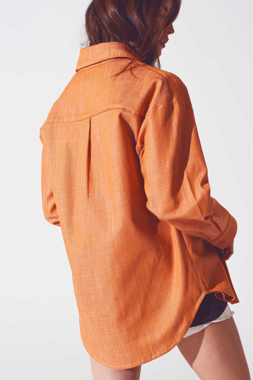 Sobrecamisa de manga larga en naranja