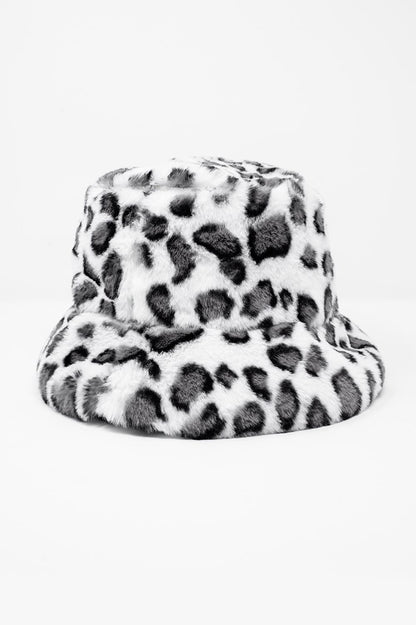 Q2 Sombrero de pescador con estampado animal en blanco