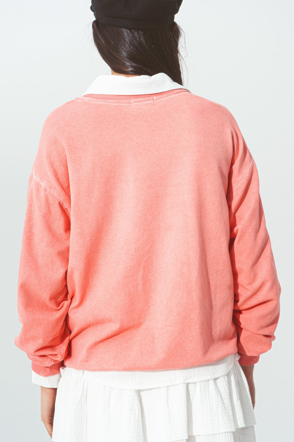 Sudadera con texto de New York City en Coral