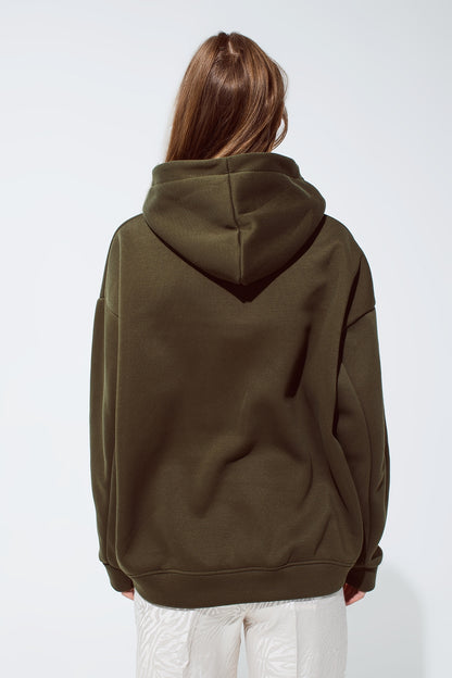 Sudadera de color caqui con texto bordado de Cest La Vie