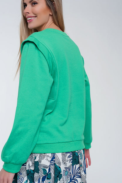Sudadera estilo boyfriend con detalles llamativos en los hombros
