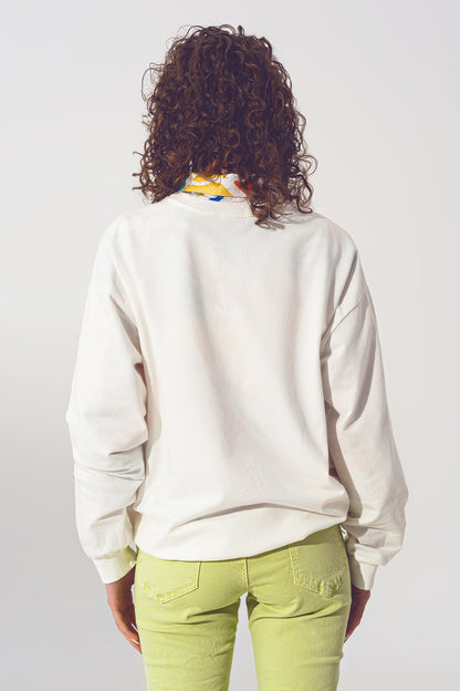 Sudadera GRL PWR Text en blanco