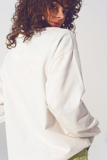 Sudadera GRL PWR Text en blanco