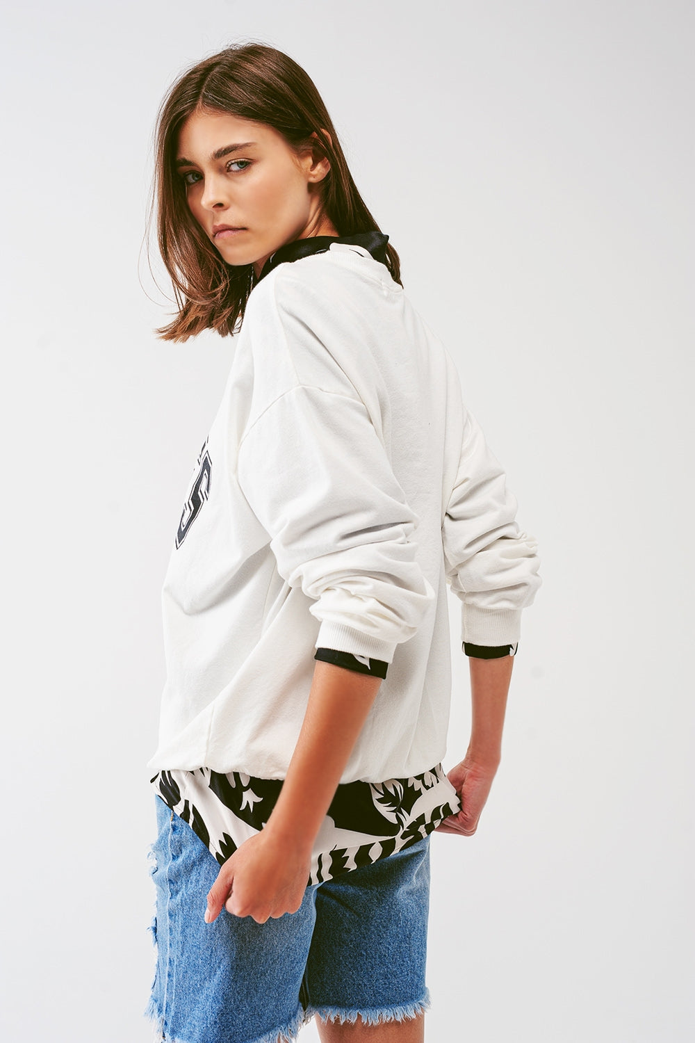 Sudadera holgada con texto de Los Angeles