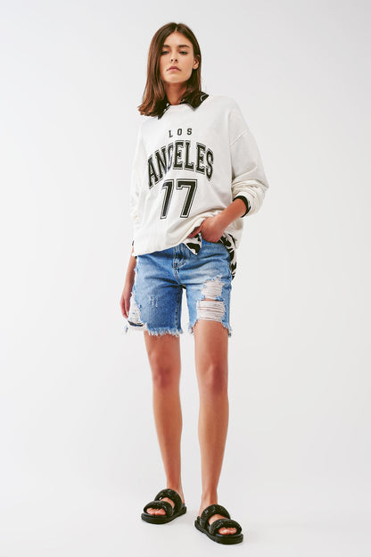 Sudadera holgada con texto de Los Angeles