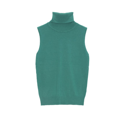 sueter sin mangas cuello alto en verde