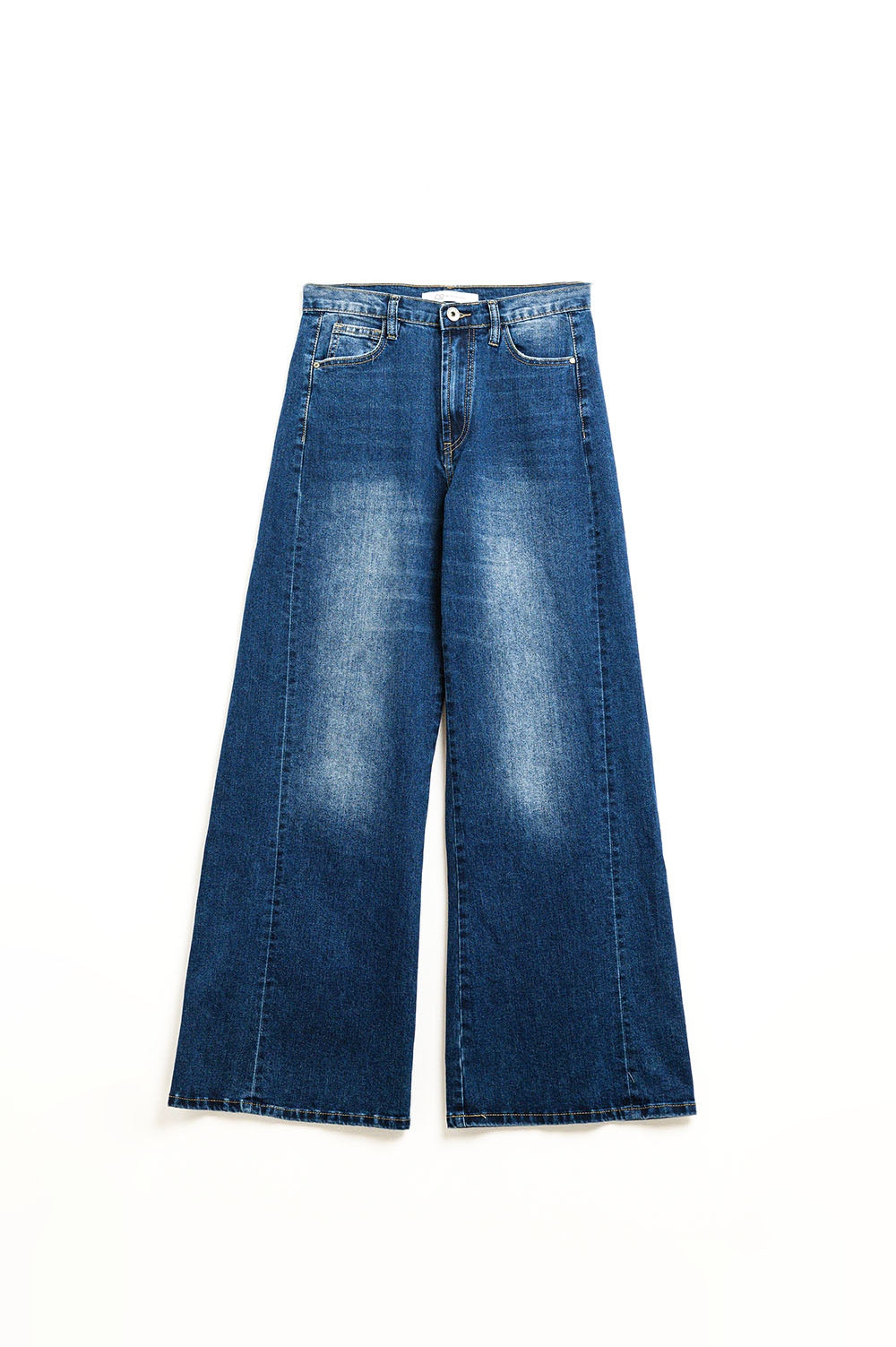 Tejano lavado extra ancho con costura lateral