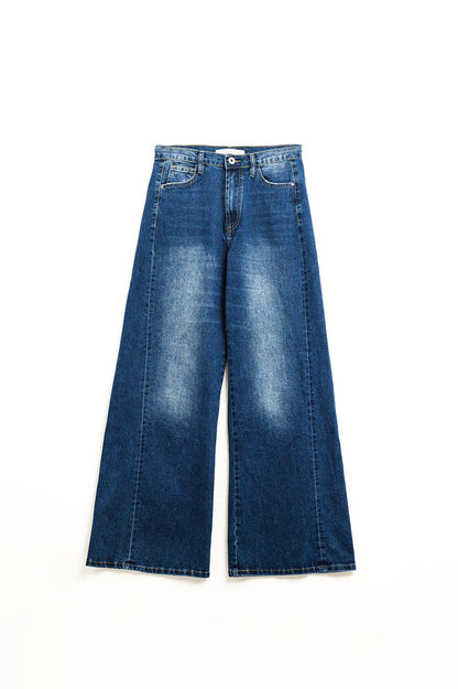Tejano lavado extra ancho con costura lateral