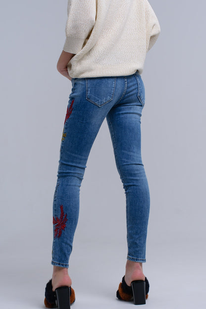 Vaquero skinny con bordados