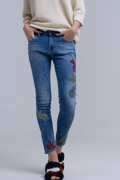 Vaquero skinny con bordados