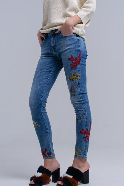 Vaquero skinny con bordados