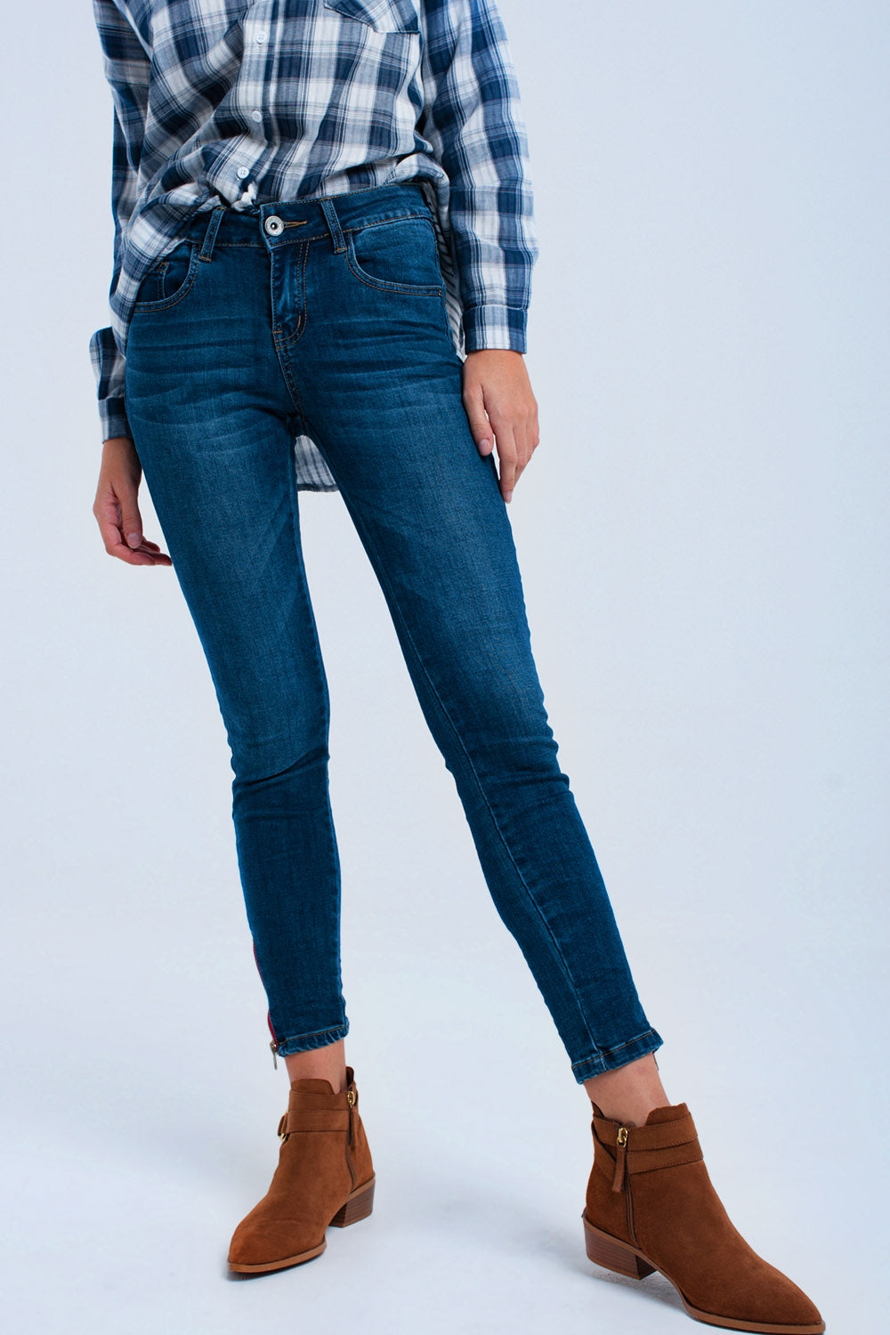 Vaquero skinny con cremallera