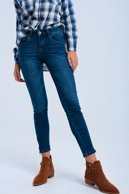 Vaquero skinny con cremallera