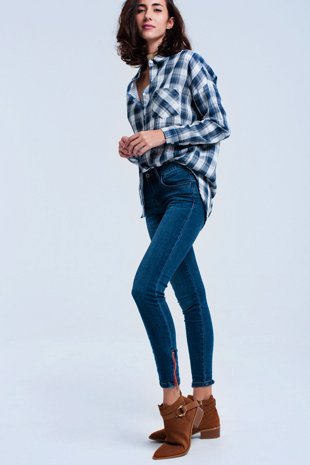 Vaquero skinny con cremallera