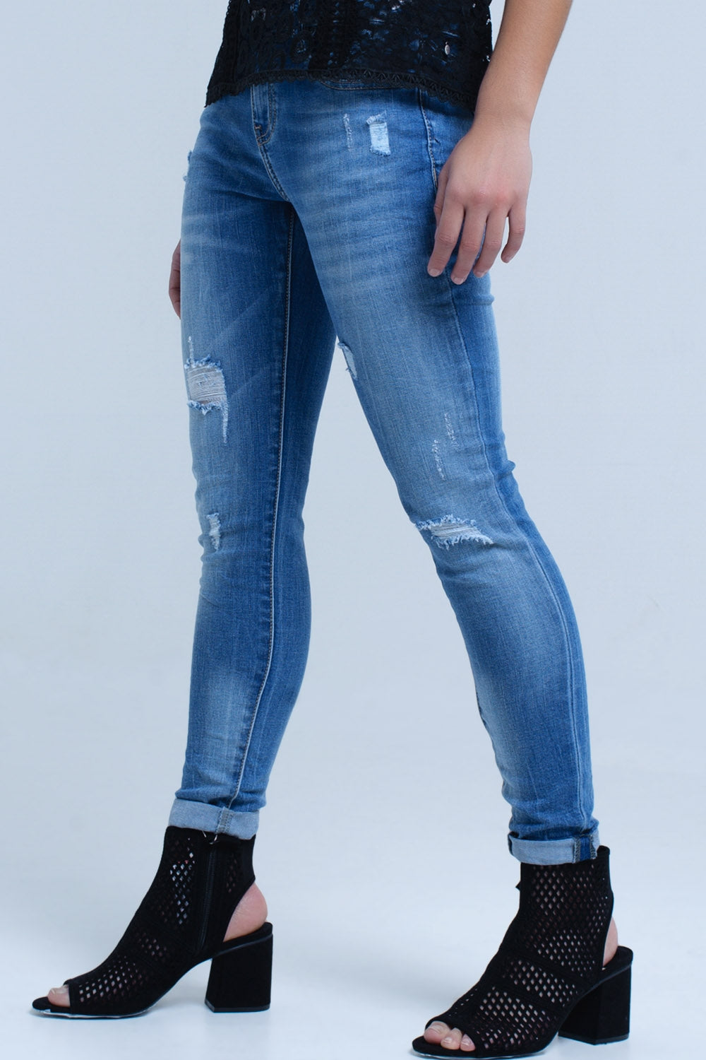 Vaquero skinny con roturas