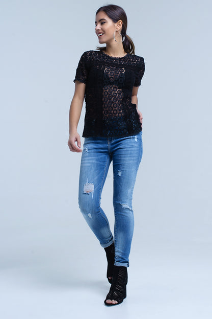 Vaquero skinny con roturas