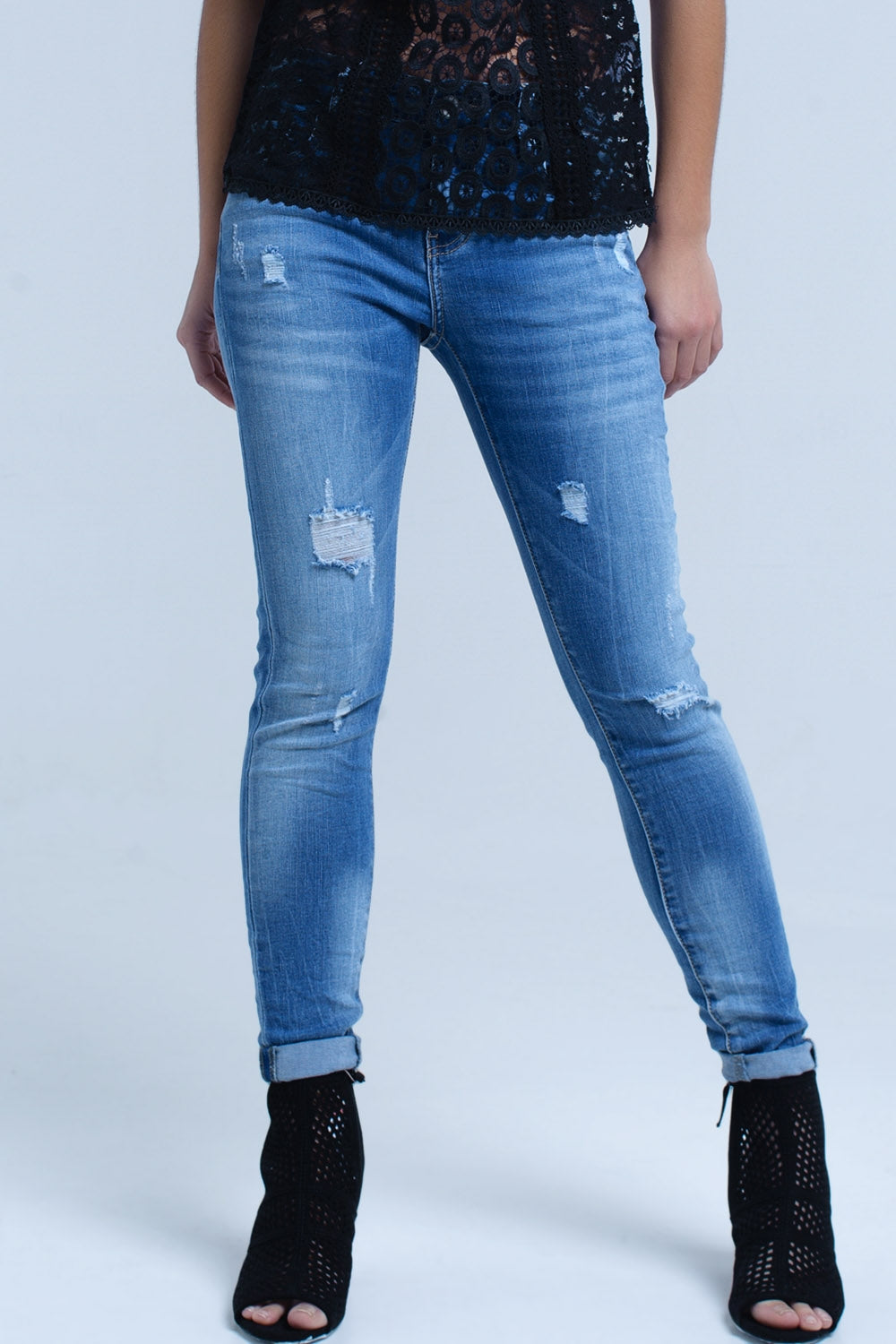 Vaquero skinny con roturas