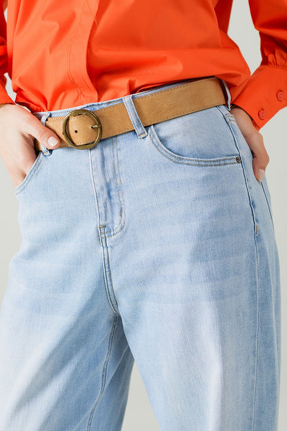 Vaqueros azul claro bubble Leg con cintura alta