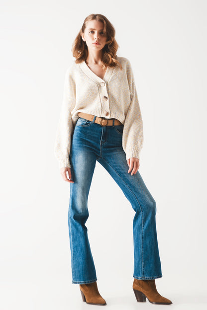 Vaqueros azules de corte bootcut acampanado
