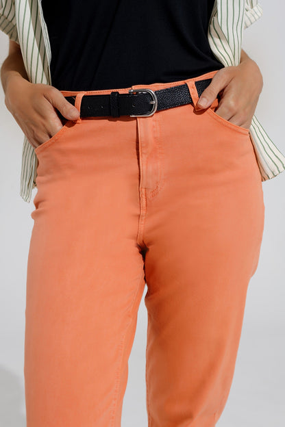 Vaqueros Basic tobilleros en naranja
