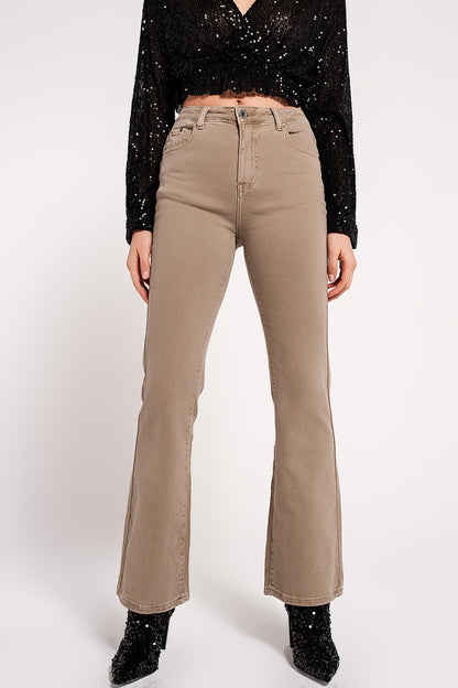 Vaqueros beige de campana