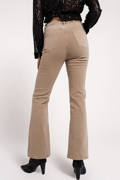 Vaqueros beige de campana