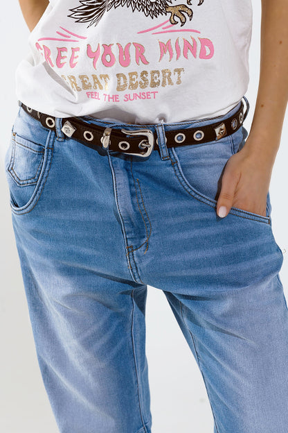 Vaqueros boyfriend básicos con detalle de costuras