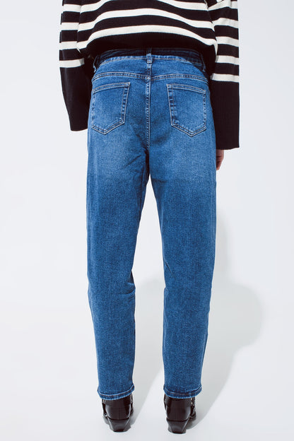 Vaqueros boyfriend oversize azul oscuro