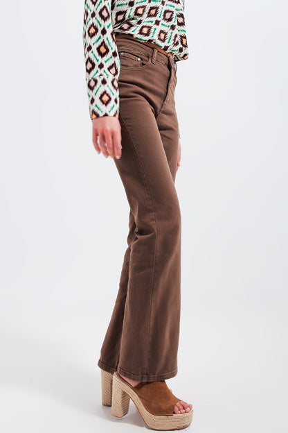 Vaqueros de campana color marron