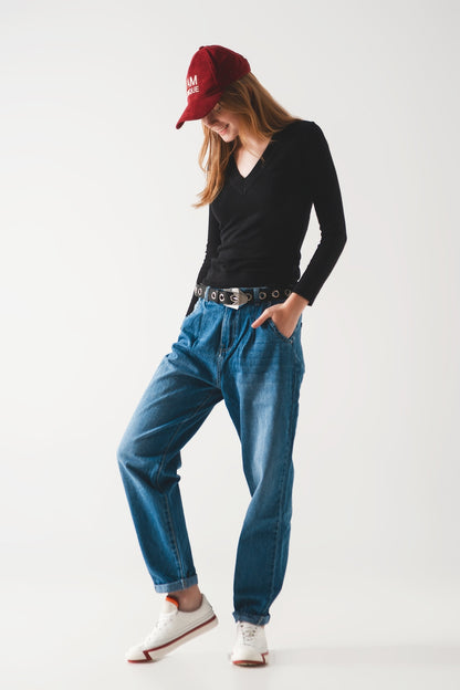 Vaqueros de corte skater tapered de algodón
