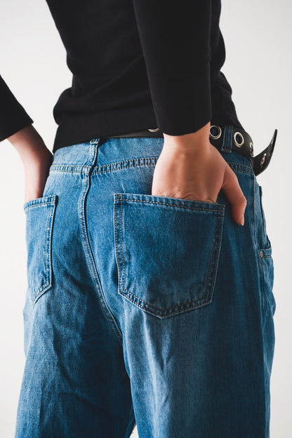 Vaqueros de corte skater tapered de algodón