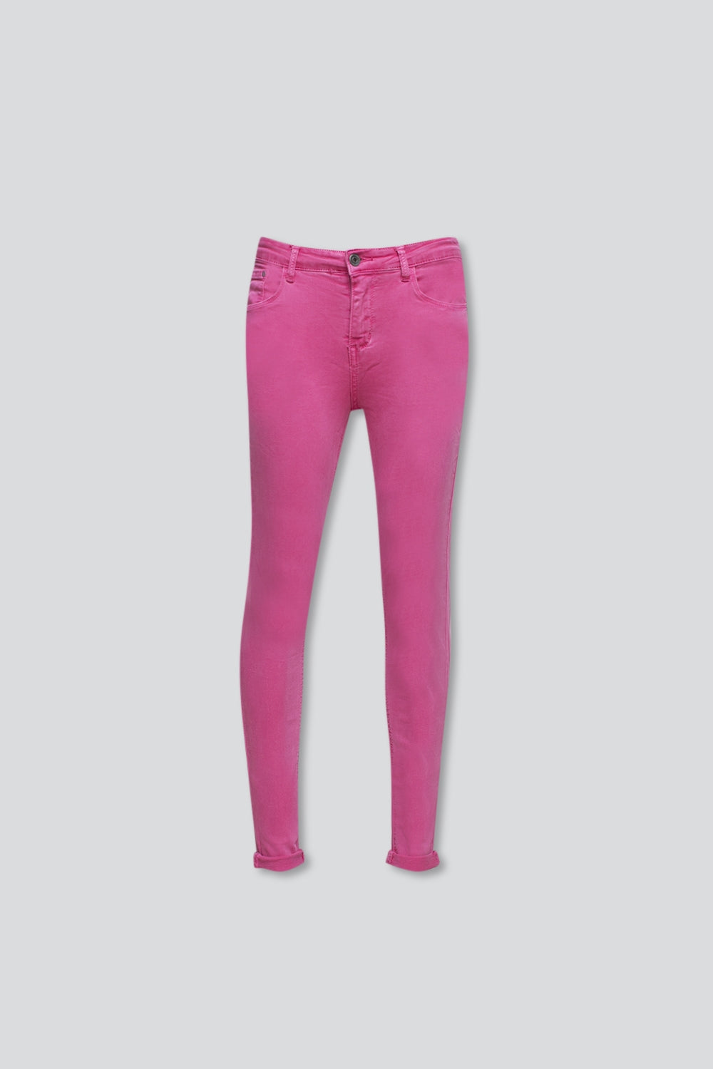 Vaqueros de talle alto color fucsia