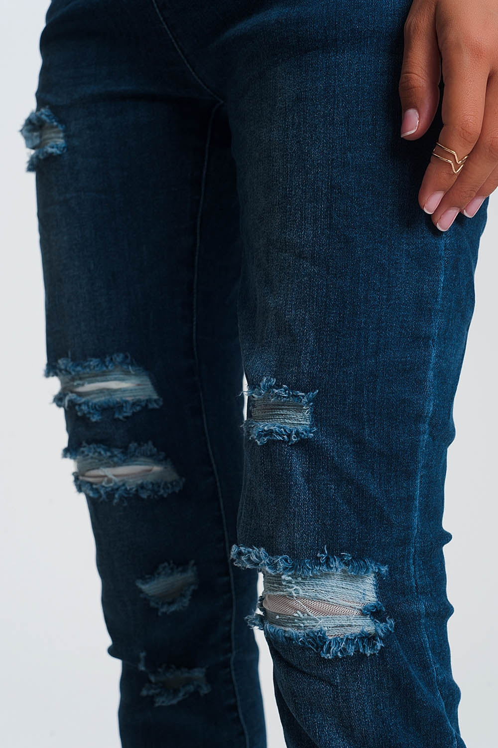 Vaqueros ligeros estilo joggers azul oscuro