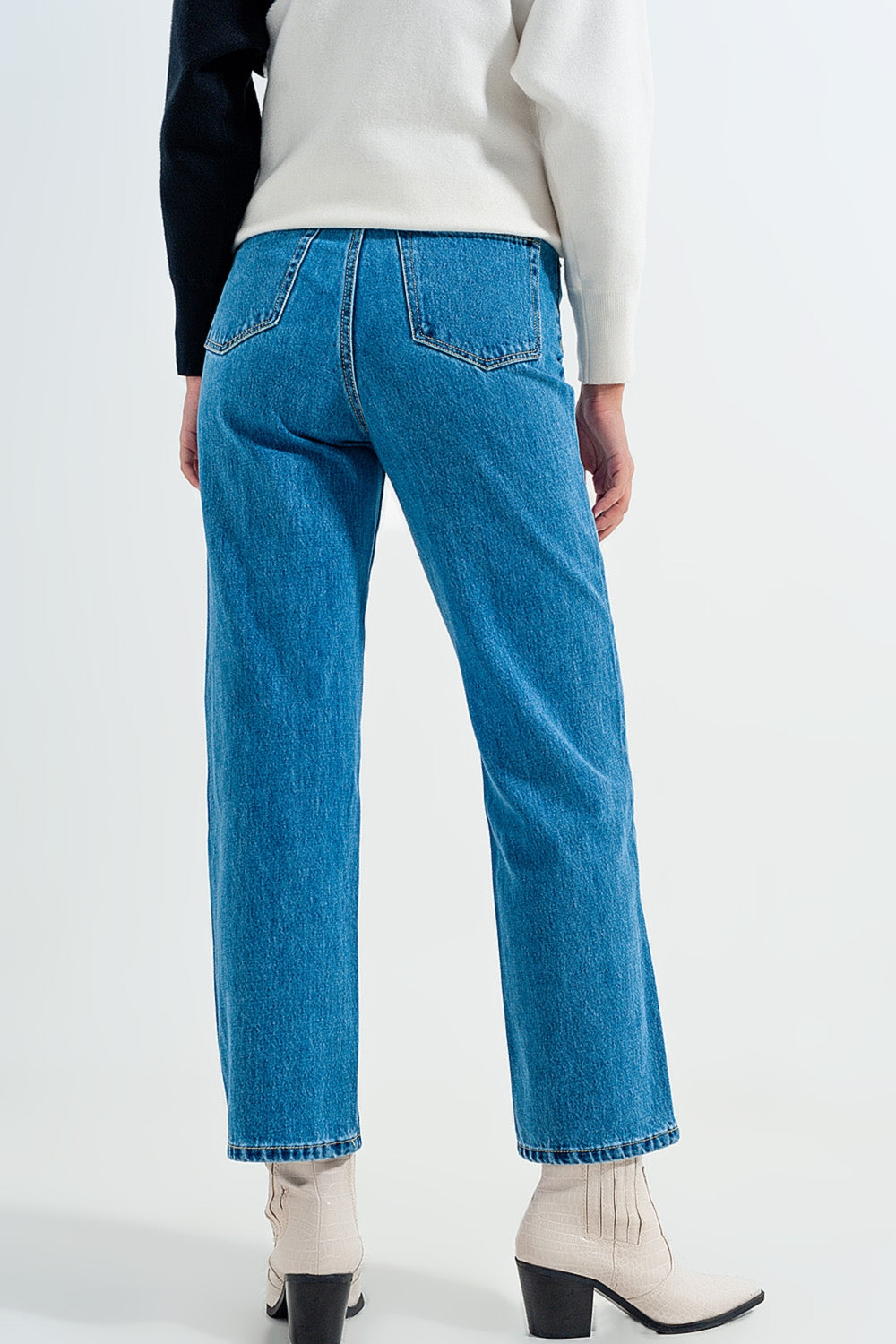 Vaqueros mom azules de talle alto
