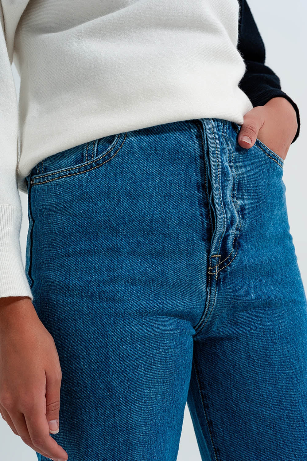 Vaqueros mom azules de talle alto