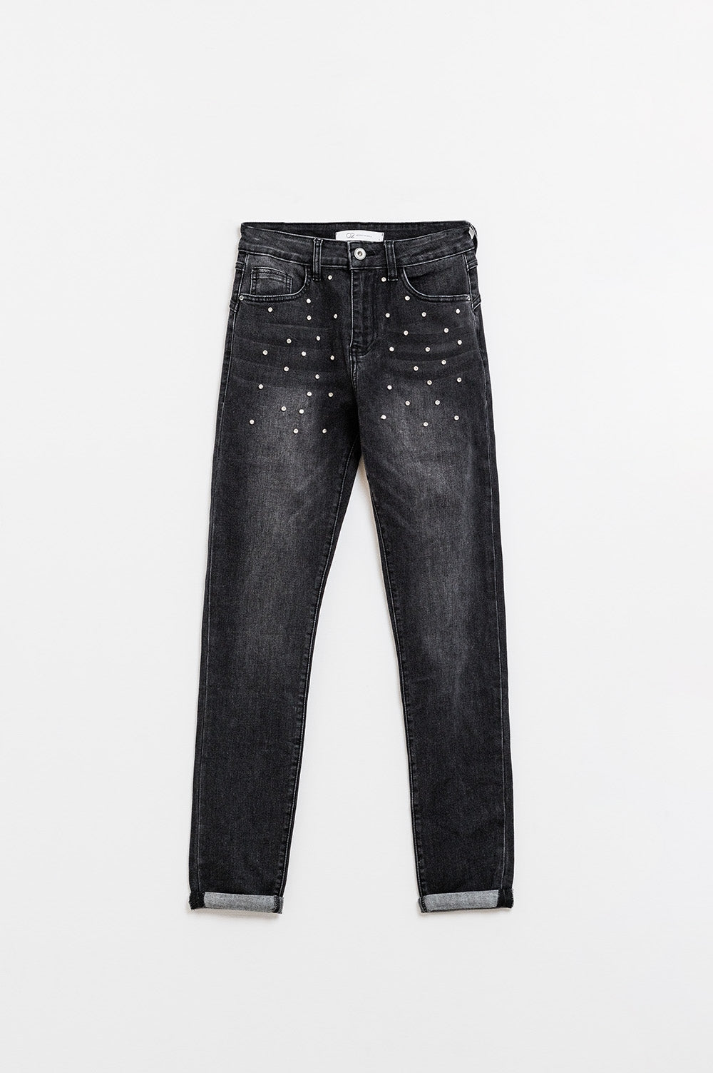 Vaqueros pitillo negros con strass