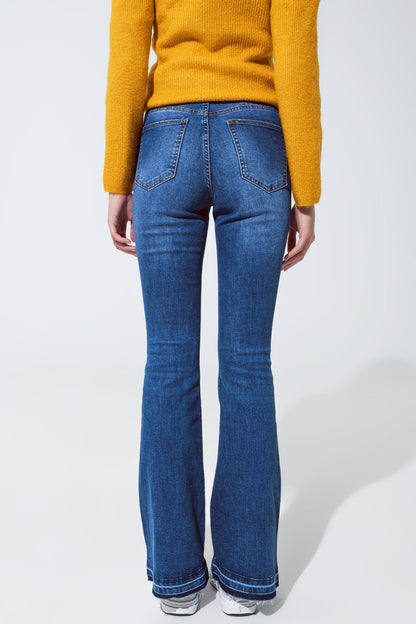 Vaqueros skinny acampanados azul medio