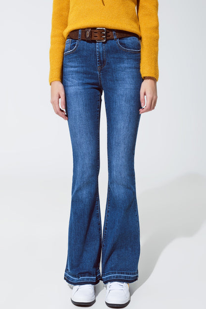 Vaqueros skinny acampanados azul medio