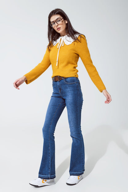 Vaqueros skinny acampanados azul medio