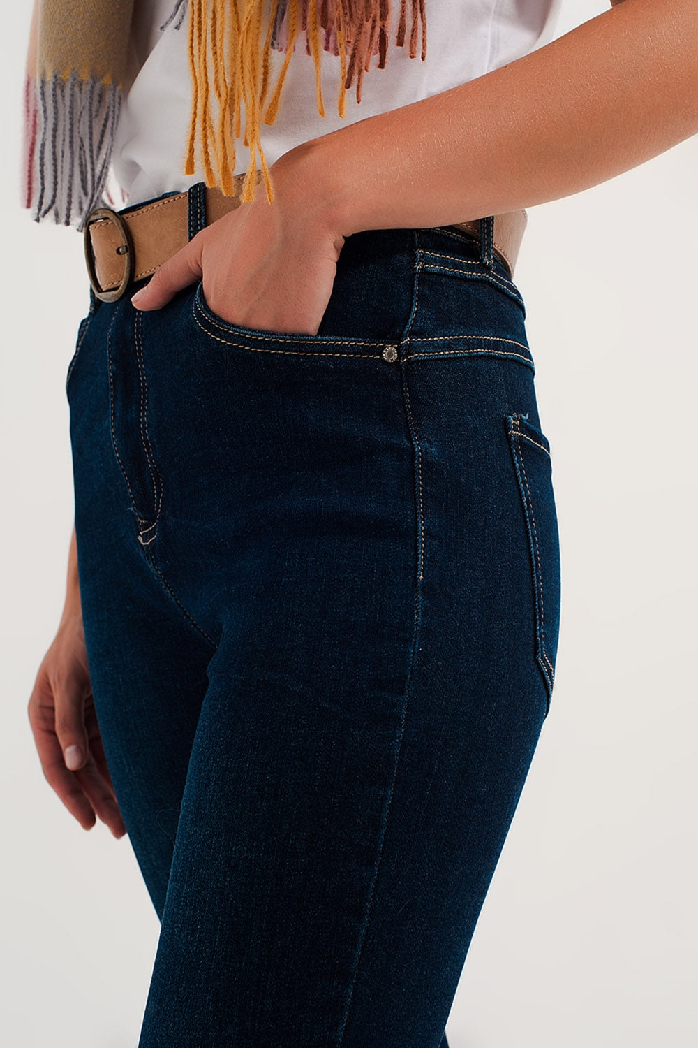Vaqueros skinny azul medio elásticos de corte pitillo