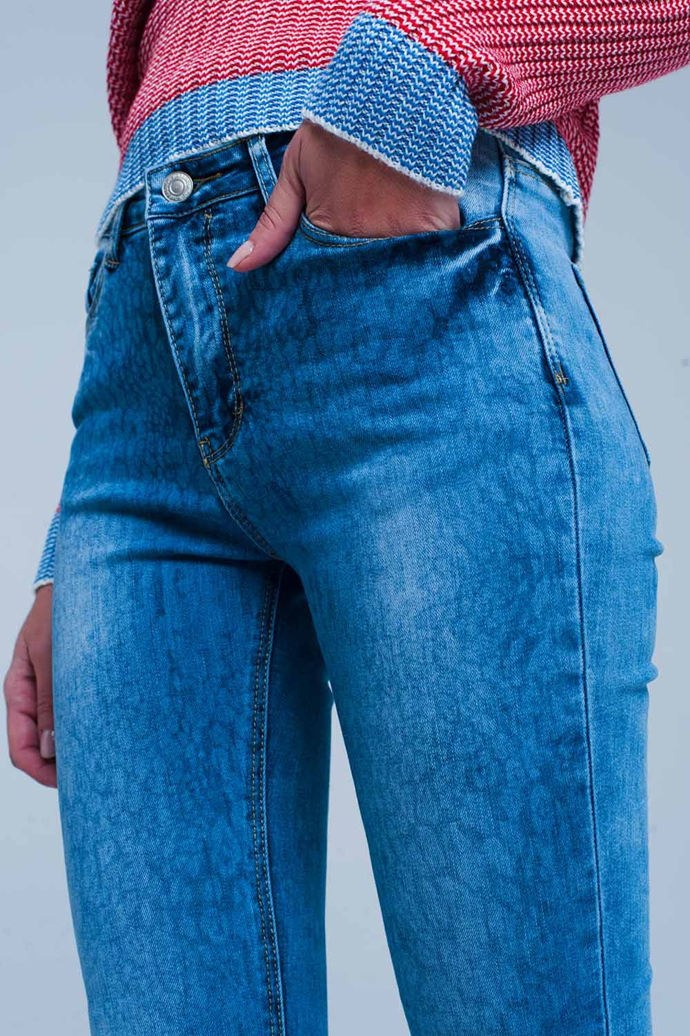 Vaqueros skinny con estampado de leopardo