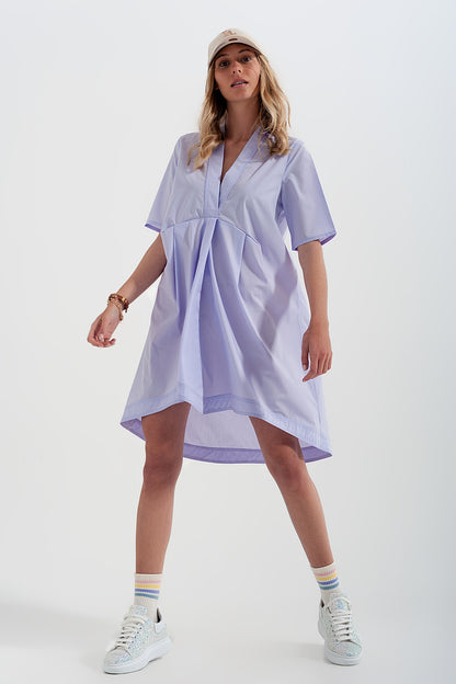 Vestido amplio corto en color lila a capas