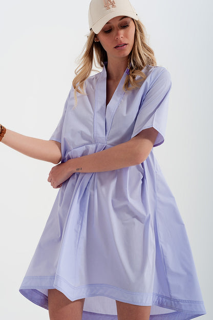 Vestido amplio corto en color lila a capas