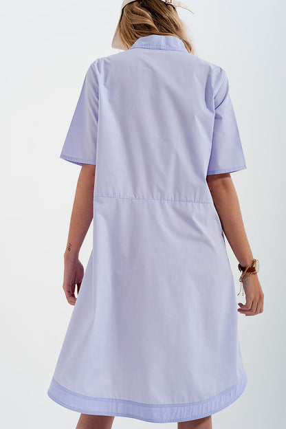 Vestido amplio corto en color lila a capas