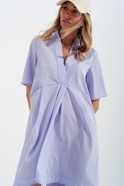 Vestido amplio corto en color lila a capas