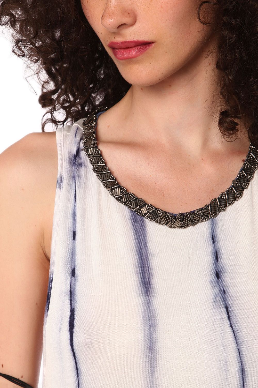 Vestido camisola efecto teñido azul